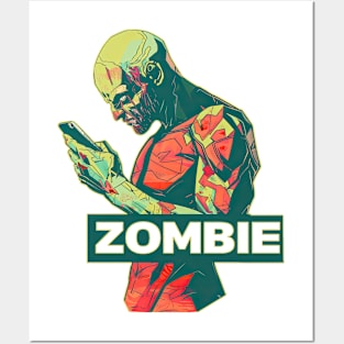 Phone zombie Posters and Art